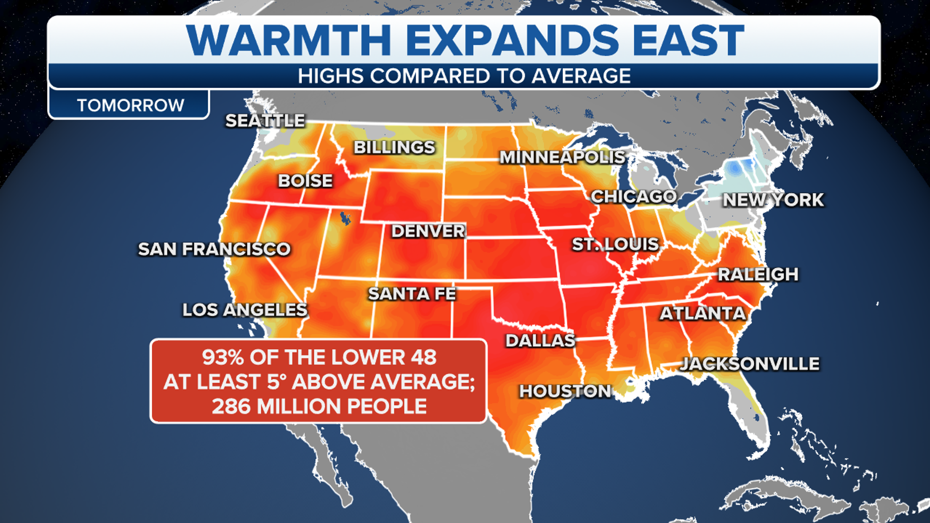 درجات الحرارة تحطم أرقاماً قياسية في معظم أجزاء الولايات المتحدة